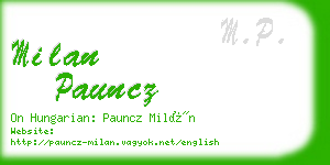 milan pauncz business card